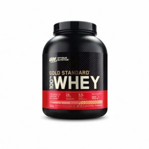 Optimum Nutrition GOLD STANDARD 100% WHEY™ Strawberry Banana 5 lb (75 Servings) Schweiz | 5136ACESO