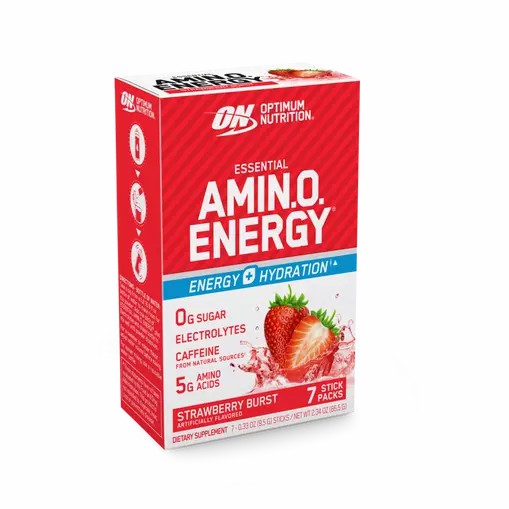 Optimum Nutrition Essential AMIN.O. ENERGY + Electrolytes Strawberry Burst 7 Stick Packs (7 Servings) Schweiz | 0148MDIQL