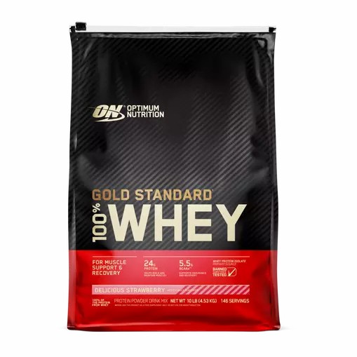 Optimum Nutrition GOLD STANDARD 100% WHEY™ Delicious Strawberry 10 lb (146 Servings) Schweiz | 4712VNGXH