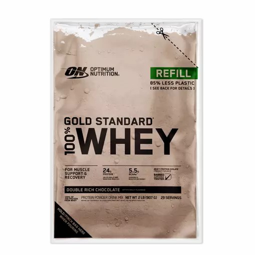 Optimum Nutrition GOLD STANDARD 100% WHEY™ Recyclable Refill Bag Double Rich Chocolate 2 lb (29 Servings) Schweiz | 7306DSWVB