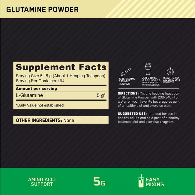 Optimum Nutrition Glutamine Powder Unflavoured 1kg Schweiz | 2168AVCSI