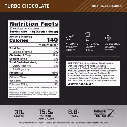 Optimum Nutrition PLATINUM HYDROWHEY™ Turbo Chocolate 1.8 lb - Notify me Schweiz | 0765QHYEX